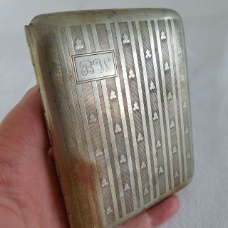 Antique C1919 Klever Kase Cigarette Holder Nickel Silver Usa Gold Wash Tlc