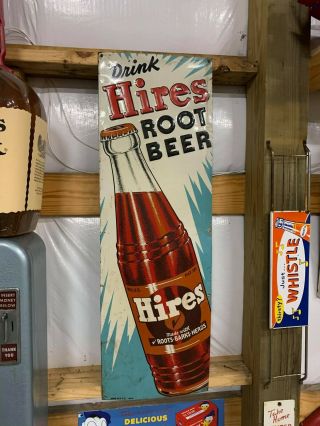 Rare Vintage 100 Hires Root Beer Vertical Sign Soda Cola Gas Oil