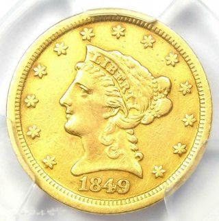 1849 - D Liberty Gold Quarter Eagle $2.  50 - Pcgs Vf Details - Rare Dahlonega Coin