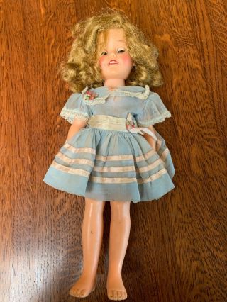 Vintage Ideal Shirley Temple Doll 15 " St - 15n Vintage Blue Chiffon Dress/bloomers