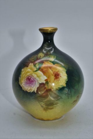 Rare Antique Royal Bonn Porcelain Hand Painted Art Nouveau Vase