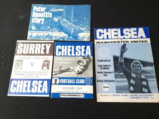 Peter Bonetti Chelsea Fc Testimonial Programmes With Autographs And Rare Items