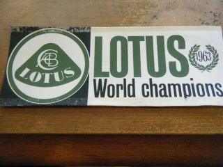 Lotus World Champions 1963 Paper Window Transfer Sticker Jim Clark Rare