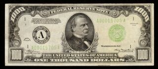 Rare Boston LGS 1934 $1000 ONE THOUSAND DOLLAR BILL 500 Fr.  2211 - A A00015705A 2