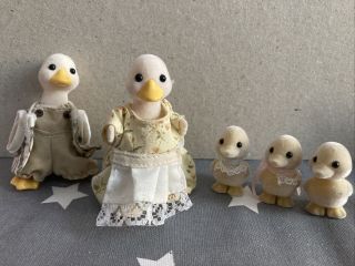 Sylvanian Families Rare Retired Vintage Puddleford Duck Family Mum And Triplets 2
