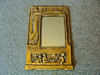 Vintage Italian Florentine Style Cherub & Angel Gold Gilt Ornate Wall Mirror