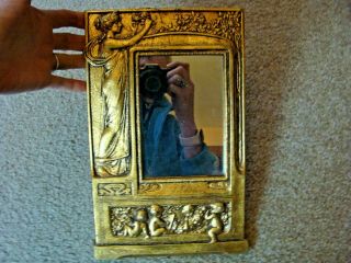 Vintage Italian Florentine Style Cherub & Angel Gold Gilt Ornate Wall Mirror 2