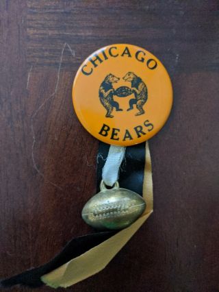 Rare Vintage Chicago Bears Pinback Pin/button 1950s Standing/dancing Bears