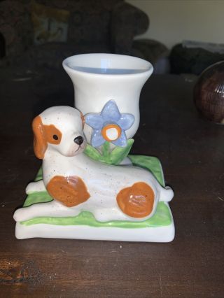 Rare Dana Gibson Designed Vase With Spaniel And Flower