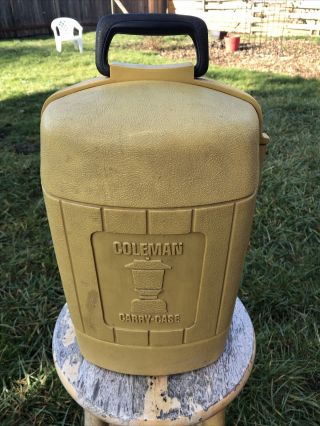 Vintage Coleman Lantern Clamshell Carry Case Gold Yellow Container Case Only