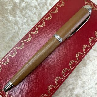 RARE Authentic Cartier Rollerball Pen Roadster Stitched Leather w/Case & Papers 4