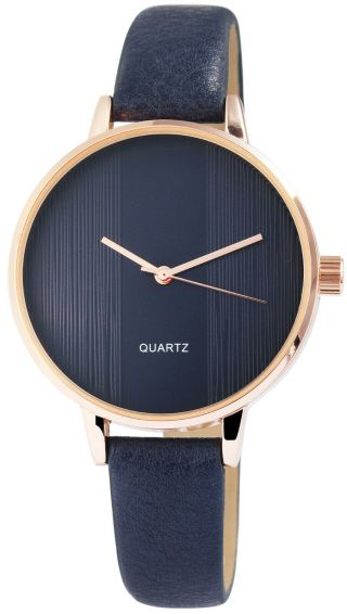 Damenuhr Blau Rosé Gold Farbe Uhr Schiefer Optik Holz Armbanduhr Elegant Damen