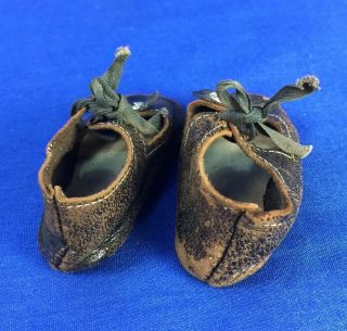 Antique Leather Doll Shoes for German French Bisque 2 - 3/4 
