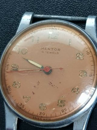 Gents Vintage Military Style Watch Face 33.  3mm Without Crown Spares
