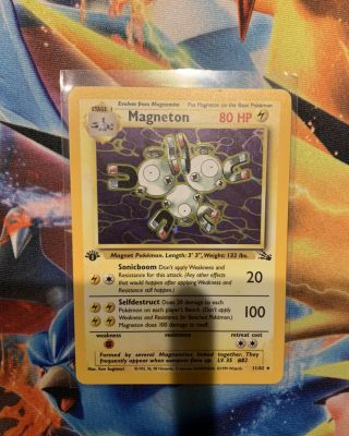 Magneton - 11/62 - Fossil Set - Rare Holo Pokemon Card - Nm 1st Edition