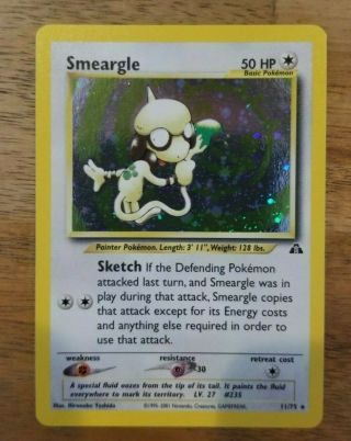 Smeargle Rare Holo Pokemon Tcg Neo Discovery Card 11/75