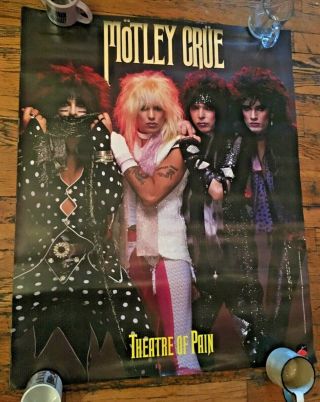 Rare Vintage Motley Crue - Theatre Of Pain - 1985 Promo Poster 33 X 27