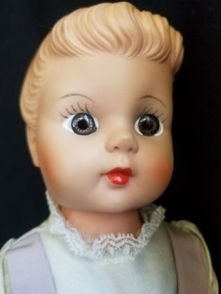 12” Vintage Unmarked 1950’s Molded Hair Vinyl Adorable Girl Doll,  Needs A Home