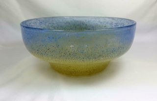 Rare Early Vasart Scottish Glass Bowl With Inclusions Raised Pontil Lb Shape