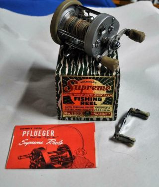 Vintage Pflueger Supreme No.  1573 Fishing Reel W/box