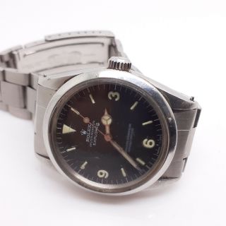 Rare Vintage Rolex Explorer Steel 1016 Automatic 36 Mm Black Watch Circa 1967
