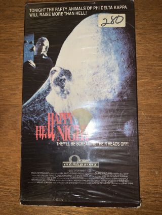 Happy Hell Night Vhs,  Rare Horror Slasher Film,  1992,  Sam Rockwell,  Frat Fright
