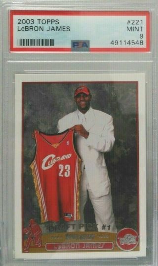 Lebron James 2003 Topps Rookie Rc 221 Psa 9 Hot Rare Invest