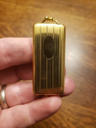 Antique Card Holder Locket Pendant Art Deco Gold Tone Vintage