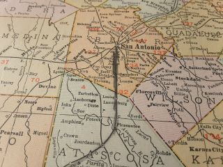 1914 Antique Map - RARE 20.  5 