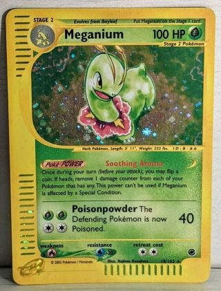 Meganium 18/165 Rare Holo Expedition Base Set Pokemon Card Vintage Wotc