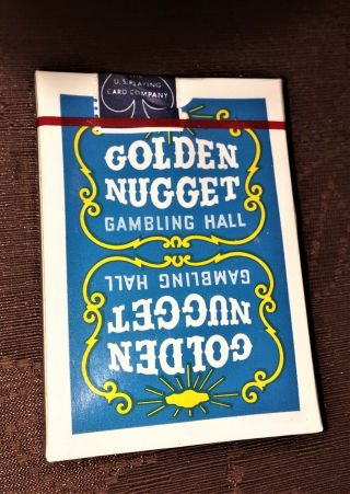 RARE Blue Golden Nugget Gambling Hall Casino Playing Cards M 2