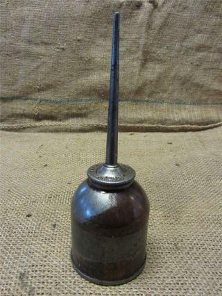 Vintage 1900s Whitaker Oil Can Antique Oiler Tractor Auto Metal Old 8077