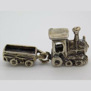 Vintage Solid Silver Italian Made Rare Dollhouse Toy Train Figurine Hallmarked