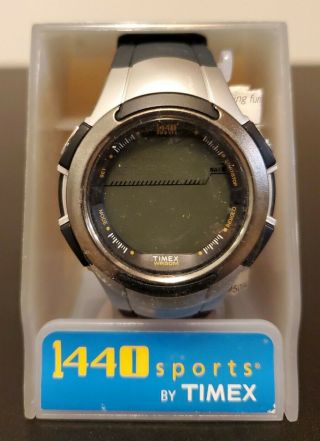 1440 Sports By Timex Digital Lcd Stop Watch,  Timer,  Alarm,  Indiglo,  Black Strap