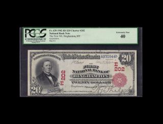 Rare 1902 $20 Red Seal National York Pcgs Extremely Fine 40