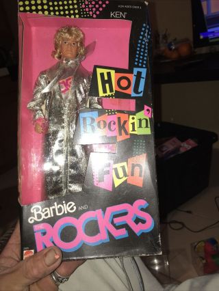 Vintage 1986 Barbie And The Rockers Ken Doll Hot Rockin Fun Nib Mattel