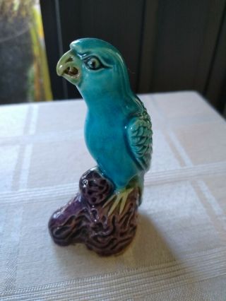 Antique Chinese Mud Man Parrot 3 1/2 "