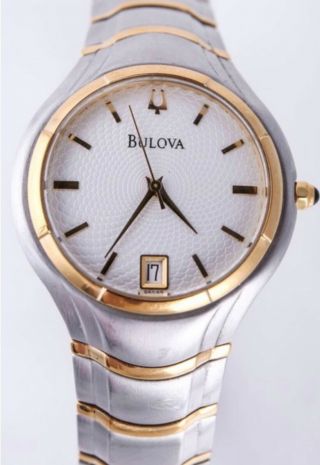Bulova Men’s Gold Stainless 2 Tone Watch.  Great.  46mm