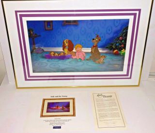 Disney Animation Cel Lady And The Tramp Family Portrait Rare Cell,  Promo Page