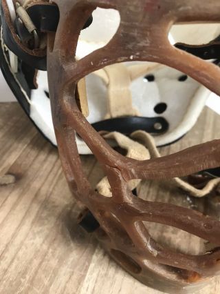 RARE 1960’s Fibrosport Pretzel Mask Plante Cooper SK5 Goalie Hockey Helmet NHL 2