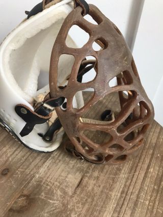 RARE 1960’s Fibrosport Pretzel Mask Plante Cooper SK5 Goalie Hockey Helmet NHL 4