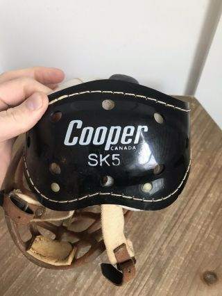RARE 1960’s Fibrosport Pretzel Mask Plante Cooper SK5 Goalie Hockey Helmet NHL 6
