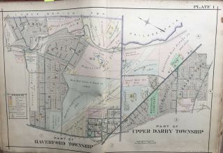 1909 Delaware County,  Pa,  Haverford,  Upper Darby,  Beechwood Park Plat Atlas Map
