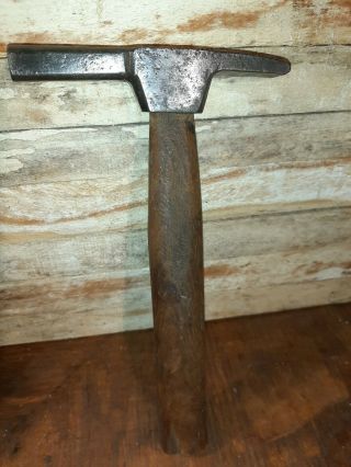 Antique Early Hand Forged Hammer With Long Nose And Short Handle,  Unusual, .  Nr