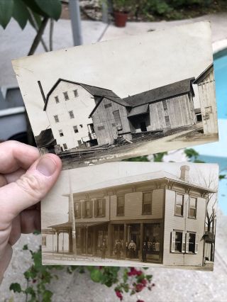 2 Rare 1900’s Mill & Post Office Baltimore Ohio Rppc Postcard Photos