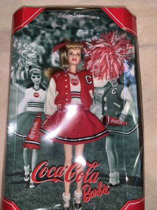 2000 Coca Cola Cheerleader Barbie Doll 28376 Nrfb