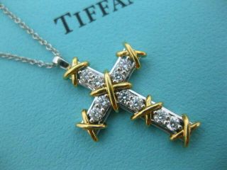 Tiffany & Co.  Jean Schlumberger Ten Stone Cross Pendant Necklace Rare