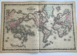 1862,  Johnson & Ward,  Map Of The World,  Mercator 