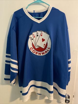 Rare Cornwall Aces Hockey Jersey Vintage Ccm Maska Quebec Nordiques Ahl X Large