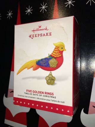 2015 Hallmark Keepsake Ornament Five Golden Rings Twelve Days Of Christmas Rare